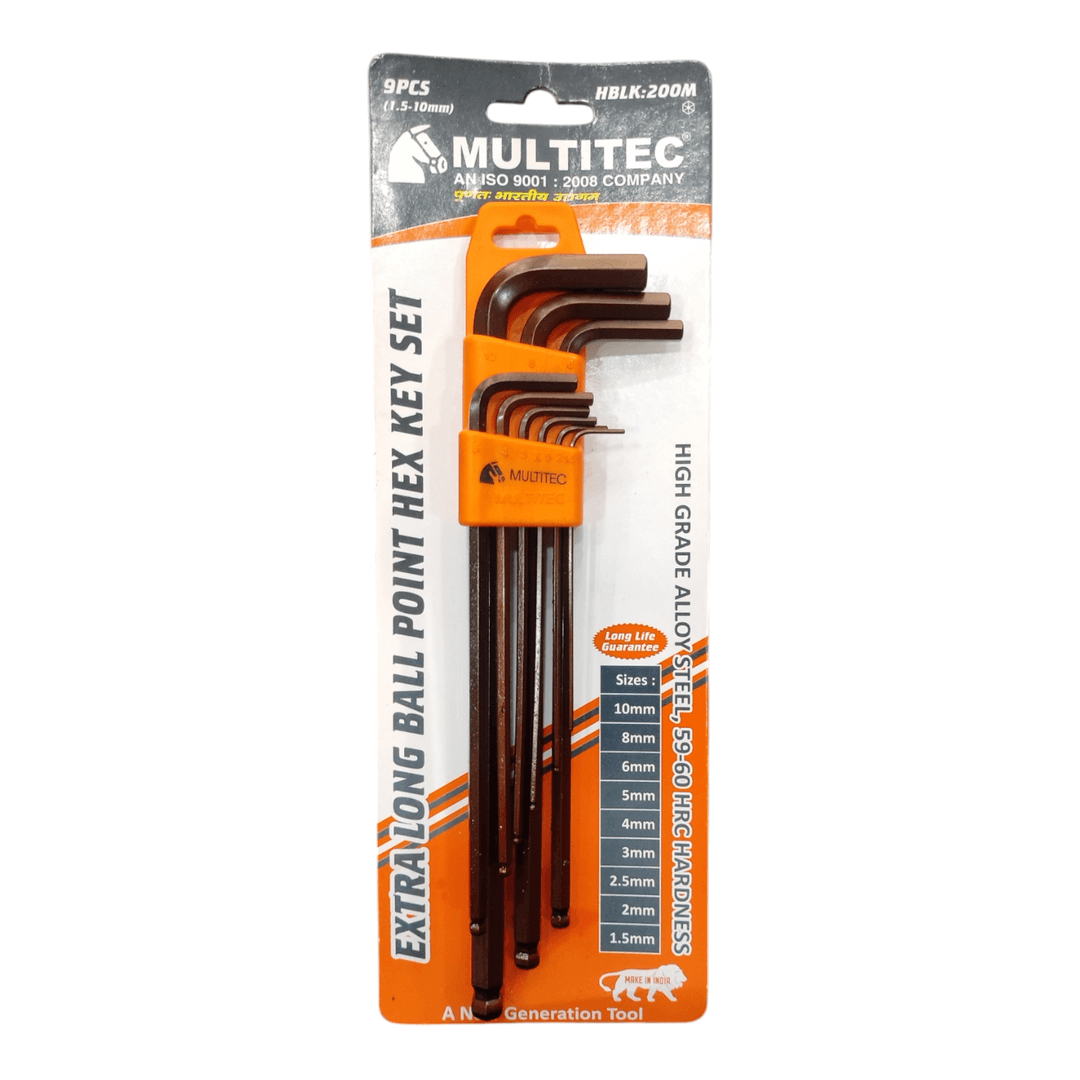 Multitec HBLK-200M Extra Long Ball Point Allen Key Set
