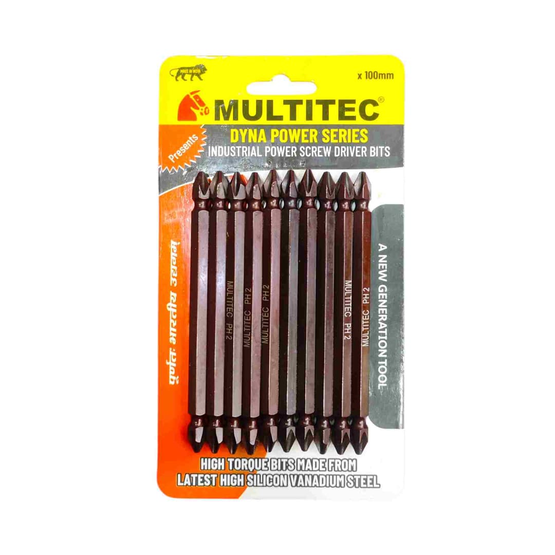 Multitec Screw Driver PH2 Bits 100mm (Pack of 10pcs)