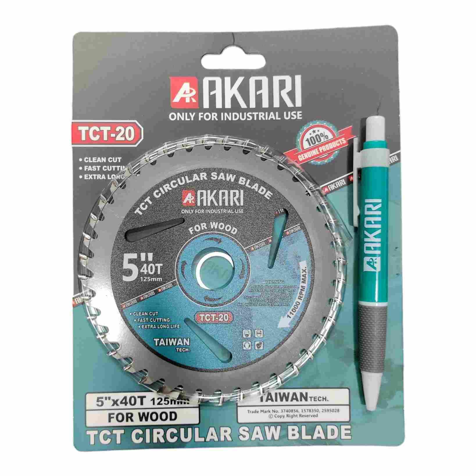 Akari Heavy Duty TCT 5 X 40T Blade