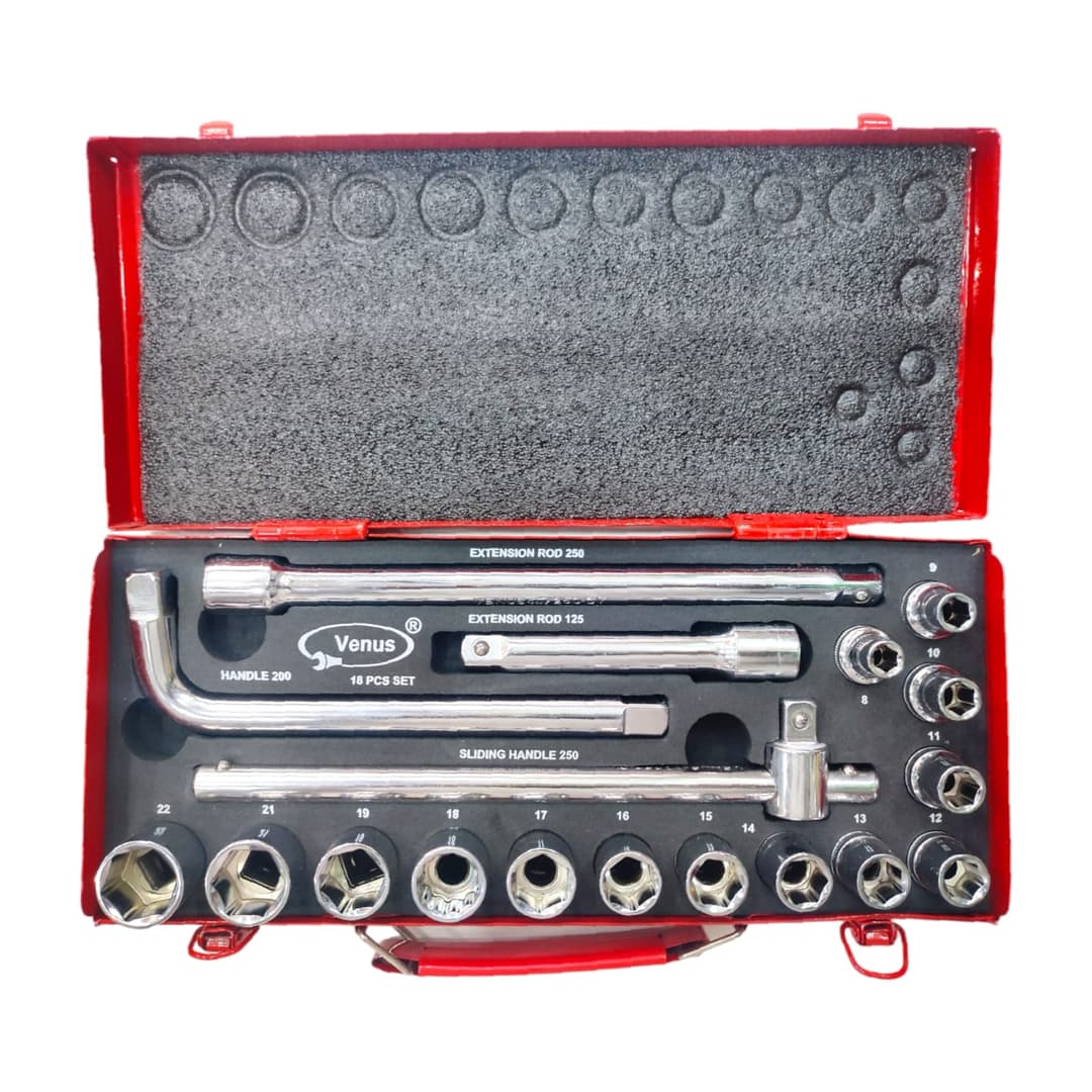 Venus Socket Set 18pcs, 1/2 inch Drive.